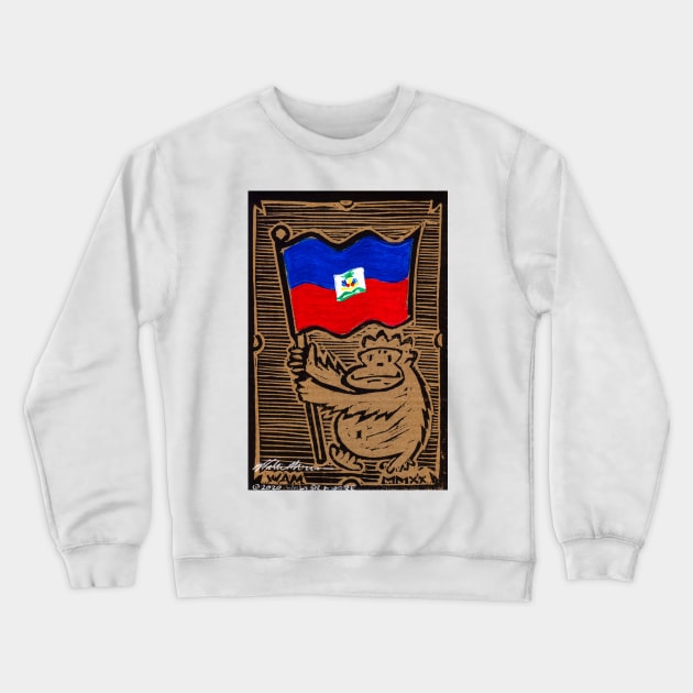 Haitian Flag Ape Crewneck Sweatshirt by WalterMoore